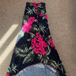 Floral Black and Pink Women's Dress